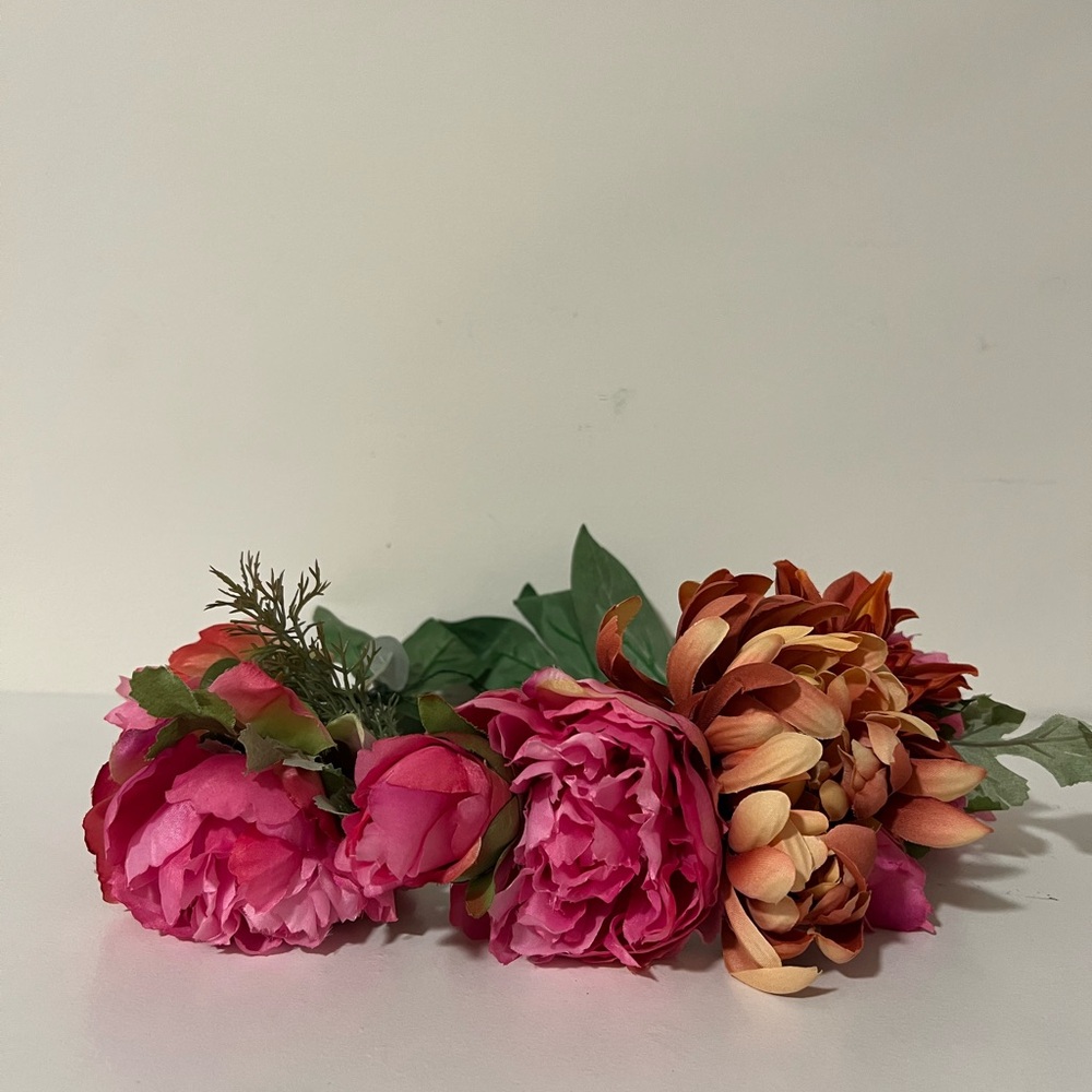 Pink and Orange Floral Crown